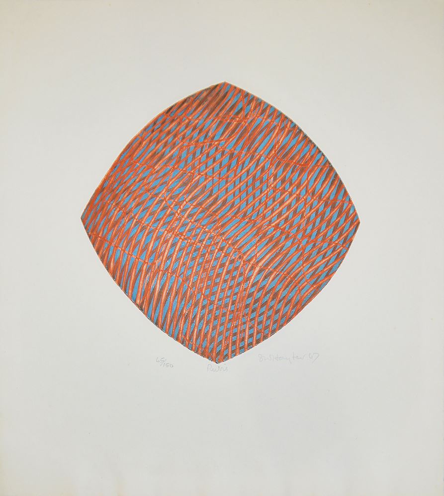 0191-Stanley William Hayter, Abstrakte Kompositionen, Farblinolschnitt von 1948 und Farbradierung von 1967, je signiert - Image 3
