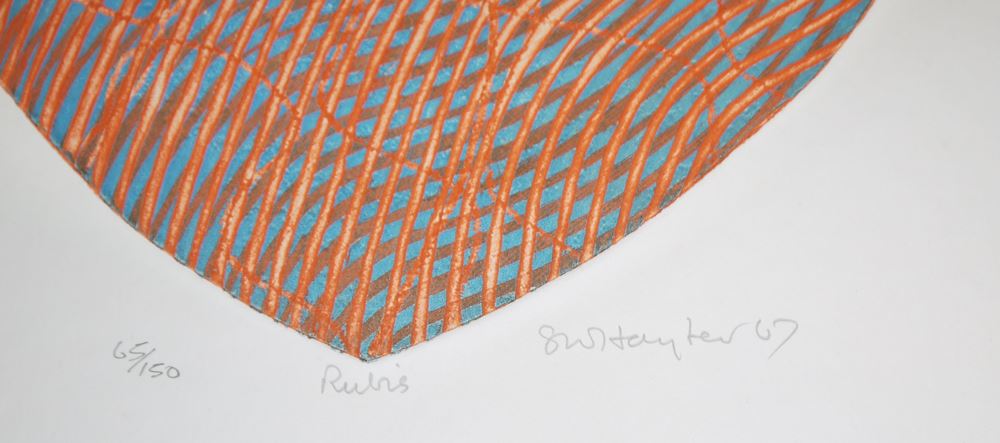 0191-Stanley William Hayter, Abstrakte Kompositionen, Farblinolschnitt von 1948 und Farbradierung von 1967, je signiert - Image 4