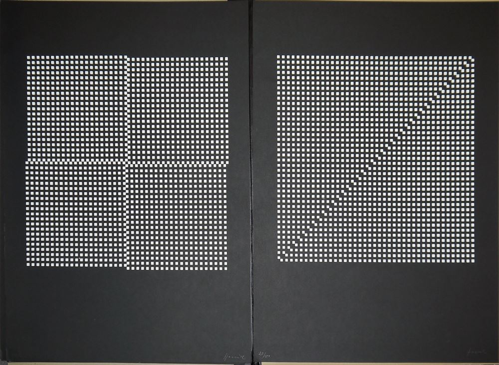 0192-Erwin Heerich, Klaus Staeck- Mappe "Ohne Titel" von 1975 mit 6 sign. "konkreten" Lithographien sowie ein sign. Einzelblatt aus der Werkreihe "Isometrien", 1960er Jahre - Image 3