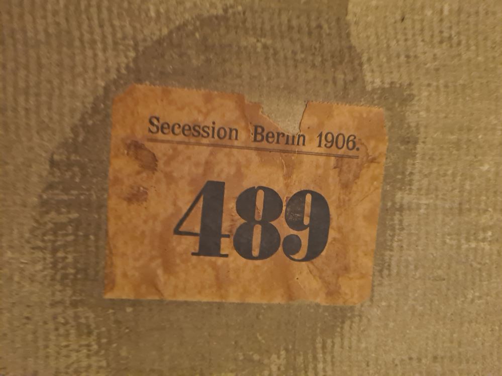 0196-Otto Hettner, "Frühlingsfest", Eitempera, großformatiges, impressionistisches Hauptwerk von 1905, ausgestellt bei der Berliner Secession 1906 und Im Kunstsalon Emil Richter, Dresden, im originalen Goldstuckrahmen. Wiederentdeckung aus altem badischem Privatbesitz, beil. Kopie des Kataloges der elften Ausstellung der Berliner Secession mit Beschr. & Foto des Werkes – Bild 4