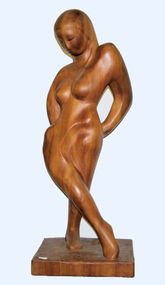 0197-Ortrud Heusser-Hickler, Große Frauenakt, Skulptur aus Kirschholz von 1986, ehemals Museum Pachen
