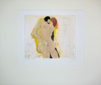 0202-Adi Holzer, "Das Schloss" und "Trauernder", 2 signierte Radierungen, einmal aquarelliert