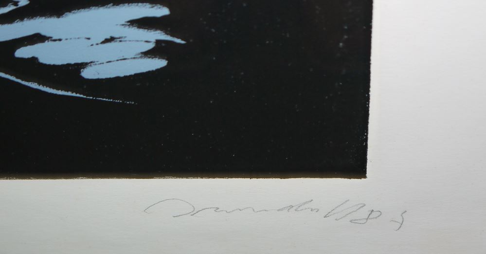 0209-Jörg Immendorff, Ohne Titel, signierter Farblinolschnitt von 1987, gerahmt – Bild 2