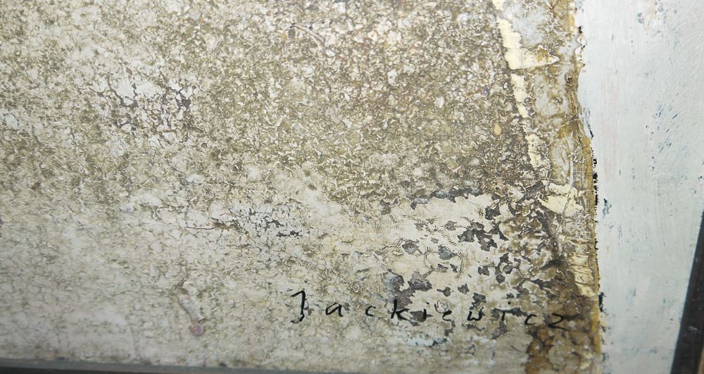 0210-Wladyslaw Jackiewicz, "Kompozycja IV", signierte Mischtechnik, gerahmt – Bild 2