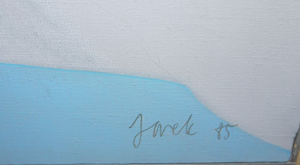 0212-Wladyslaw Jackiewicz, "Obraz XXXXII / 85", großes Ölgemälde, gerahmt – Bild 2