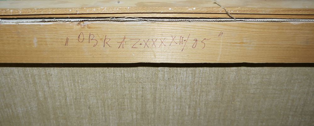 0212-Wladyslaw Jackiewicz, "Obraz XXXXII / 85", großes Ölgemälde, gerahmt – Bild 4