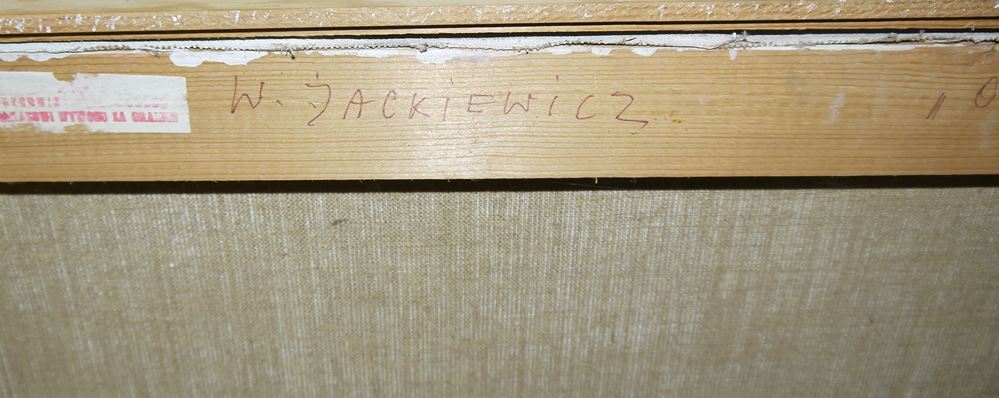 0212-Wladyslaw Jackiewicz, "Obraz XXXXII / 85", großes Ölgemälde, gerahmt – Bild 5