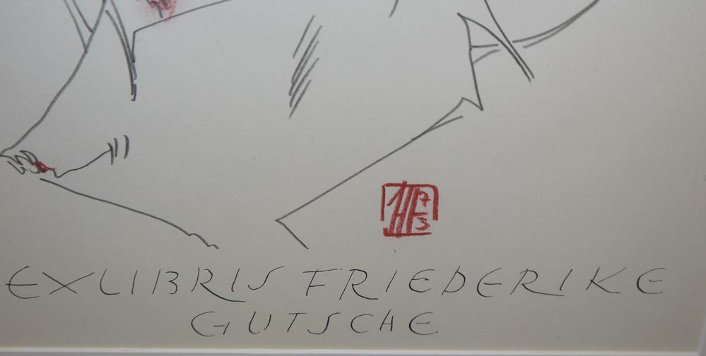 0214-Horst Janssen, "Der Hase und der Igel", monogrammierte Zeichnung von 1973 – Bild 3