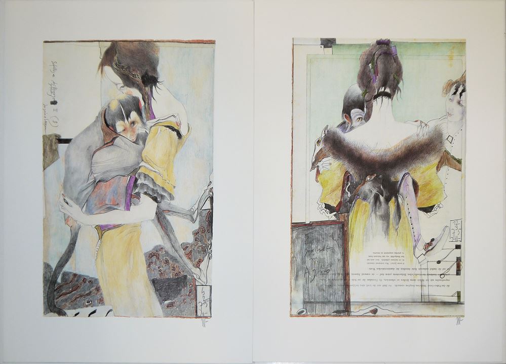 0215-Horst Janssen, "Utamaro", Mappe mit 7 handsignierten Farboffsetlithographien von 1988 – Bild 4