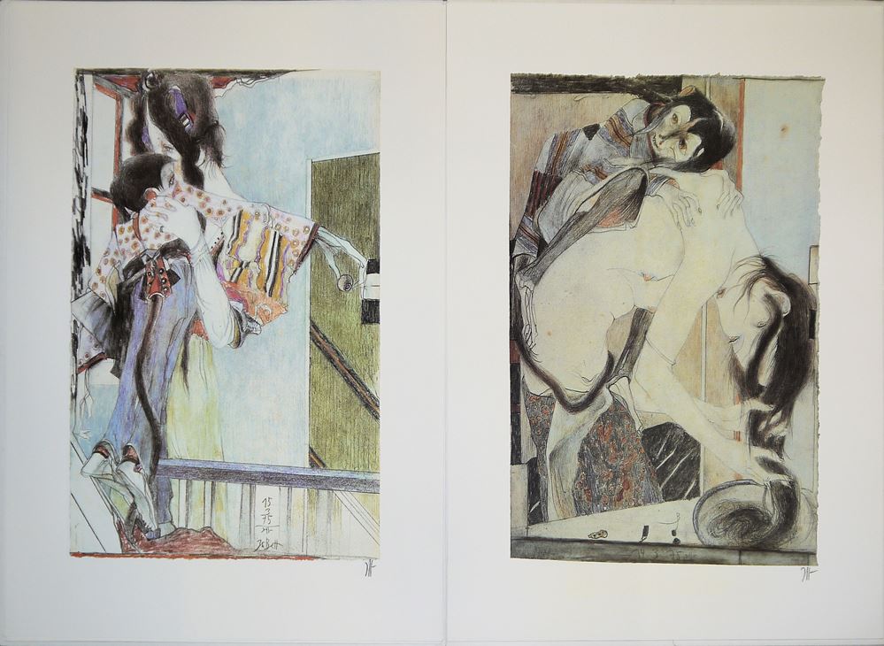 0215-Horst Janssen, "Utamaro", Mappe mit 7 handsignierten Farboffsetlithographien von 1988 – Bild 6