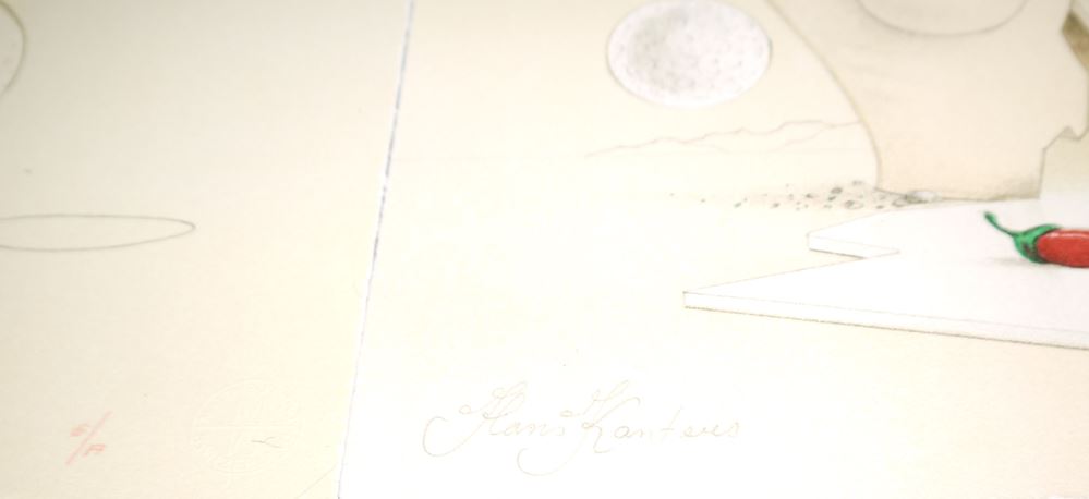 0224-Hans Kanters, Mischwesen - Frauenakt mit Nashornkopf, 2 signierte Farblithographien – Bild 4