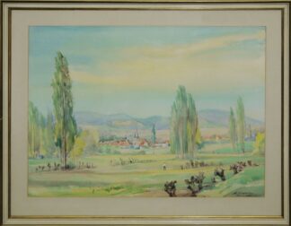 0228-Adolf Kessler, Godramstein, großes Aquarell, gerahmt