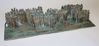 0232-Manfred Kieselbach, Menschenmenge, Bronzeplastik mit monographischem Ausstellungskatalog