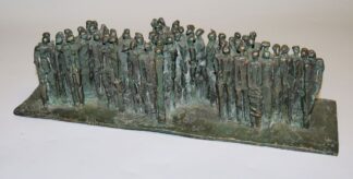0235-Manfred Kieselbach, Menschenmenge, Bronzeplastik von 1984 mit monographischem Ausstellungskatalog mit Abb.