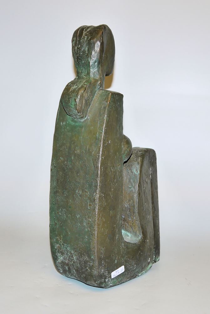 0237-Manfred Kieselbach, Sitzende, Bronzeplastik um 1998 mit monographischem Ausstellungskatalog – Bild 2