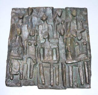 0243-Manfred Kieselbach, Zuhörer, Bronzerelief mit monographischem Ausstellungskatalog