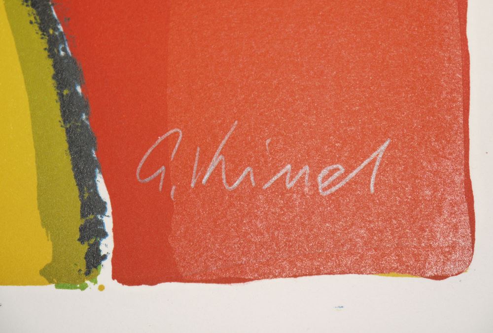 0252-Gernot Kissel, Porträt, Akt und Landschaft, 3 signierte Farblithographien – Bild 2