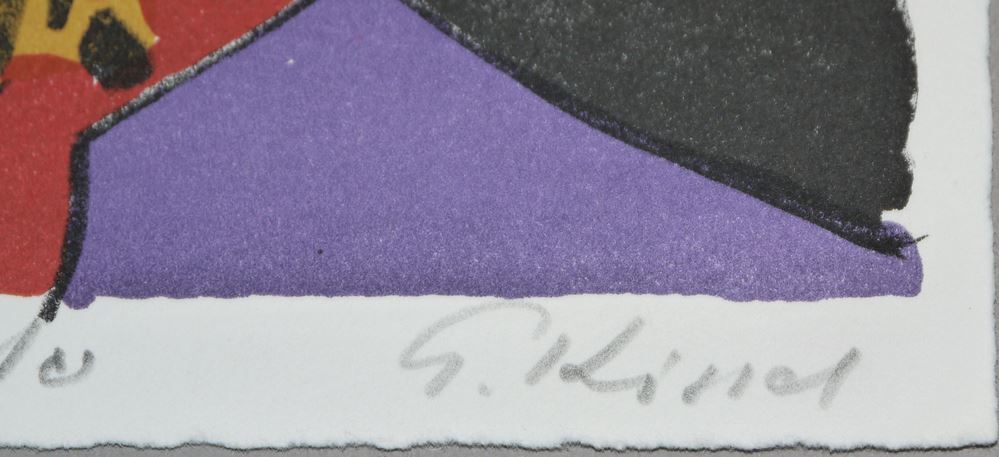 0252-Gernot Kissel, Porträt, Akt und Landschaft, 3 signierte Farblithographien – Bild 6