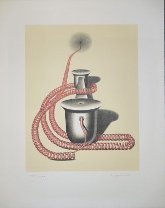 0254-Konrad Klapheck, "L'Elu" (Das Telefon), signierte Farblithographie