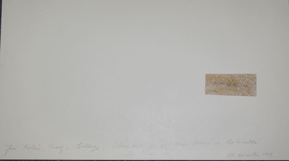 0262-Jiří Kolář, Motýli (Schmetterlinge) mit Boticelli, signierte Collage von 1969 – Bild 2