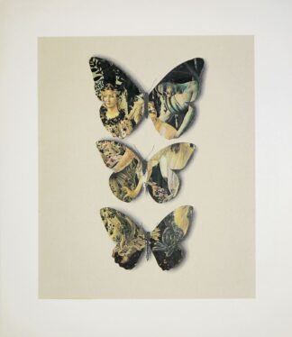 0262-Jiří Kolář, Motýli (Schmetterlinge) mit Boticelli, signierte Collage von 1969