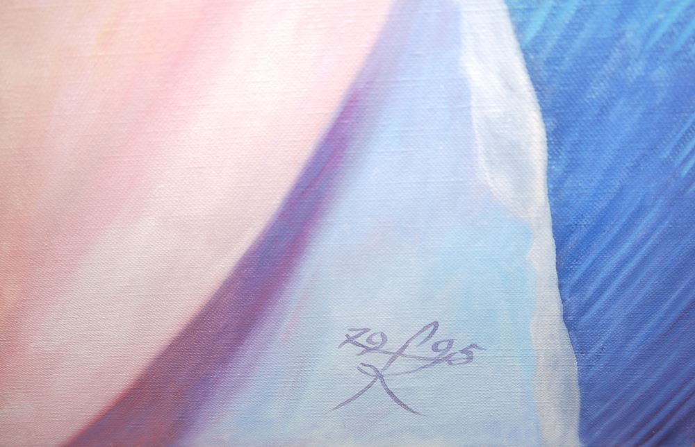 0265-Fritz Köthe, "Jeans", großformatiges Ölgemälde von 1995, gerahmt – Bild 2