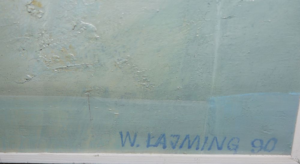0271-Wlodzimierz Lajming, "2 Cyklu Brama", großes Acrylgemälde von 1990, gerahmt – Bild 2