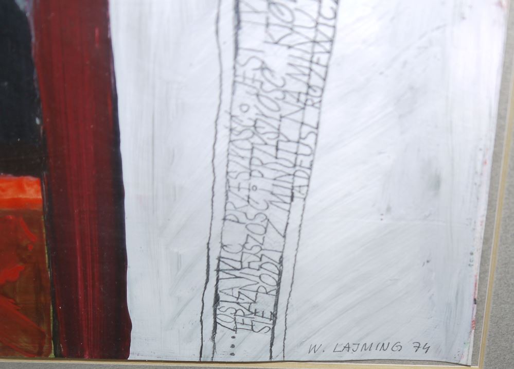 0272-Wlodzimierz Lajming, Landschaft und Abstrakte Komposition, Tuschezeichnung und Ölgemälde, gerahmt – Bild 2