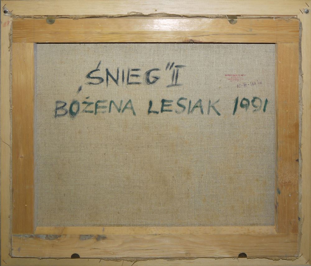 0281-Bozena Lesiak, "Snieg II" (Schnee), Ölgemälde von 1991, gerahmt – Bild 3