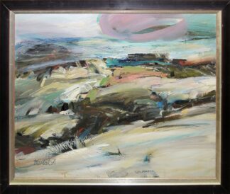 0281-Bozena Lesiak, "Snieg II" (Schnee), Ölgemälde von 1991, gerahmt