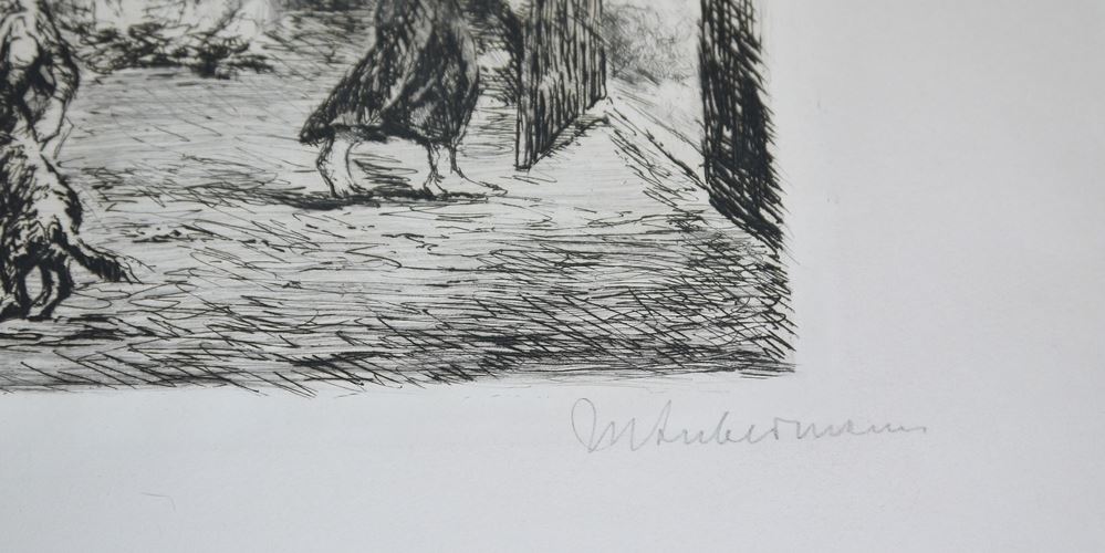 0287-Max Liebermann, Rückkehr des jungen Tobias, signierte Radierung von 1920 – Bild 2