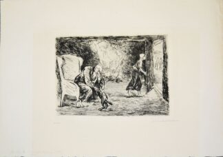 0287-Max Liebermann, Rückkehr des jungen Tobias, signierte Radierung von 1920