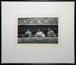 0296-Gerhard Marcks, "Am hohen Ufer", signierter Holzschnitt, gerahmt