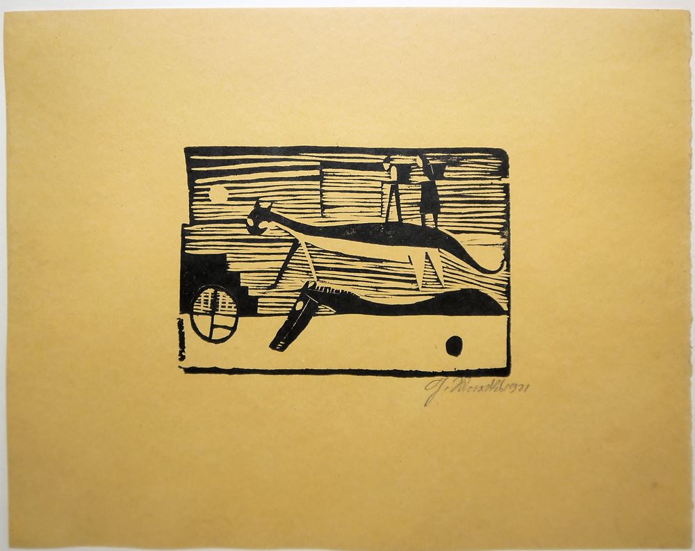 0297-Gerhard Marcks, "Mondnacht", sign. Holzschnitt von 1921, gerahmt – Bild 2