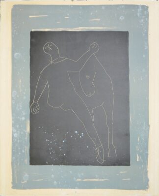 0298-Marino Marini, "Composizione" - Cavalier et cheval, sign. Farblithographie von 1955 mit Unikatcharakter