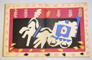 0299-Henri Matisse, Verlagsankündigung „Jazz“ mit zwei Originallithografien, Tériade éditeur, Paris, 1947