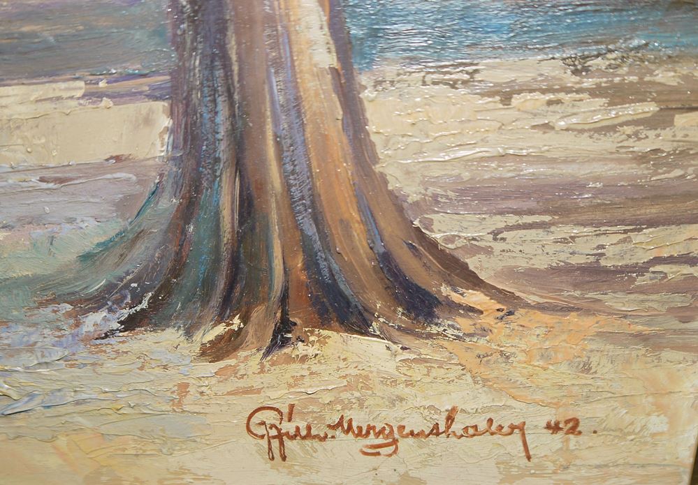 0303-Wilhelm Mergenthaler, "In der Mittagsonne", Ölgemälde von 1942, gerahmt - Image 4