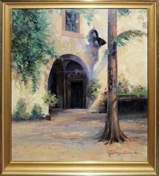 0303-Wilhelm Mergenthaler, "In der Mittagsonne", Ölgemälde von 1942, gerahmt