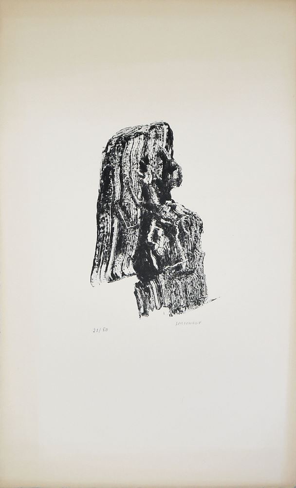 0305-Henri Michaux, Figuren, Kopf und Abstraktes, 4 signierte Lithographien - Image 2