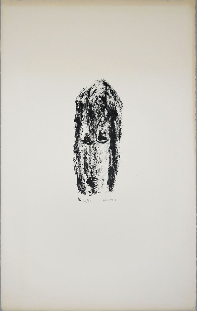 0305-Henri Michaux, Figuren, Kopf und Abstraktes, 4 signierte Lithographien - Image 4