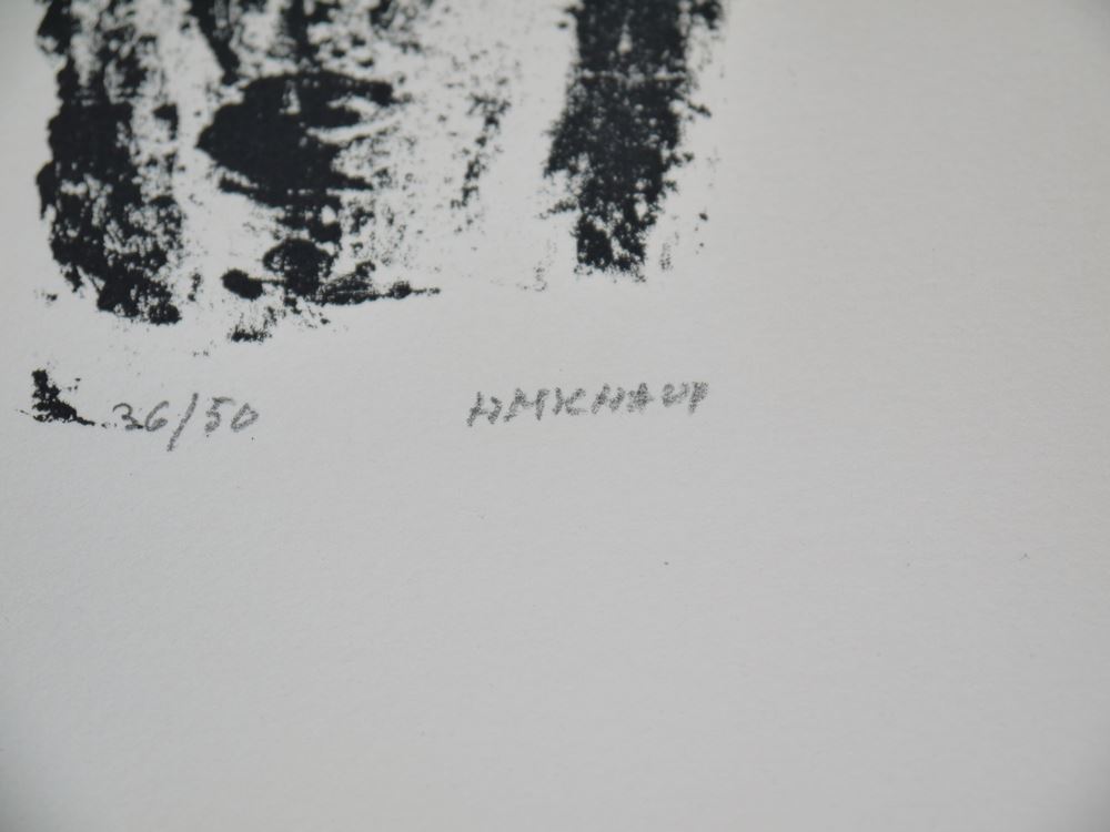 0305-Henri Michaux, Figuren, Kopf und Abstraktes, 4 signierte Lithographien - Image 6