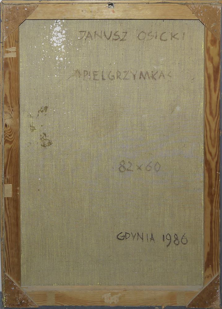 0340-Janusz Osicki, "Pielgrzymka", Ölgemälde von 1986, gerahmt – Bild 3