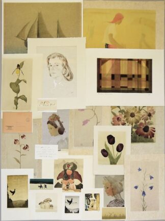 0341-Hans Ott, umfangreicher Sammlungs-Nachlass mit 21 sign. Farbholzschnitten & Monotypien ab 1931, mit Doku-Material, u.a. "Das graphische Werk des Malers Hans Ott - wissenschaftliche Abhandlung und Pressestimmen"
