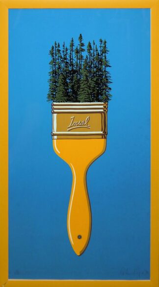 0343-Robin Page, Insel, signierte Farbserigraphie von 1974, gerahmt