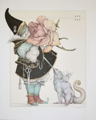 0346-Michael Parkes, The Rose Collector, signierte Farblithographie