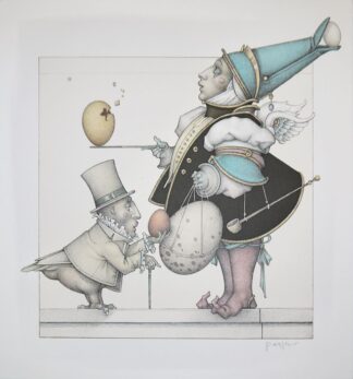 0347-Michael Parkes, The Egg Collector, signierte Farblithographie