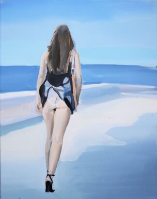 0353-Izvor Pende, Frau am Meer, Ölgemälde von 2002