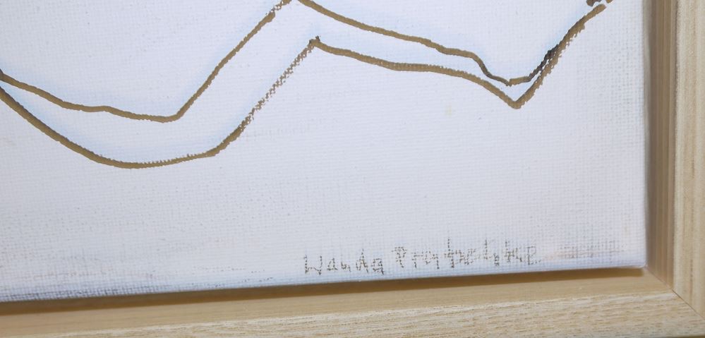 0368-Wanda Pratschke, Akt "Schöne", Acrylzeichnung, signiert und gerahmt – Bild 2