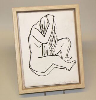 0368-Wanda Pratschke, Akt "Schöne", Acrylzeichnung, signiert und gerahmt