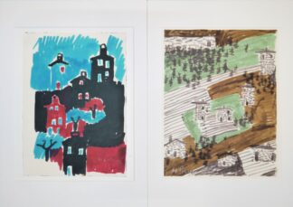 0369-Heimrad Prem, Dörfer, 2 Filzstift-Zeichnungen von 1973 und 1975